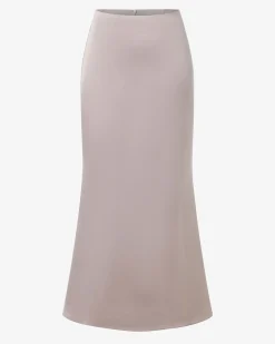 Forcast Leigh Flared Maxi Skirt Light Taupe Clearance