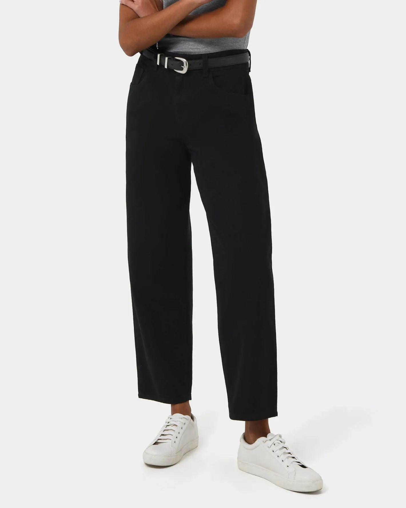 Forcast Leighton Barrel Leg Jeans Black Clearance