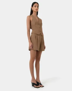 Forcast Lexee Tailored Vest Tobacco
