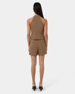 Forcast Lexee Tailored Vest Tobacco