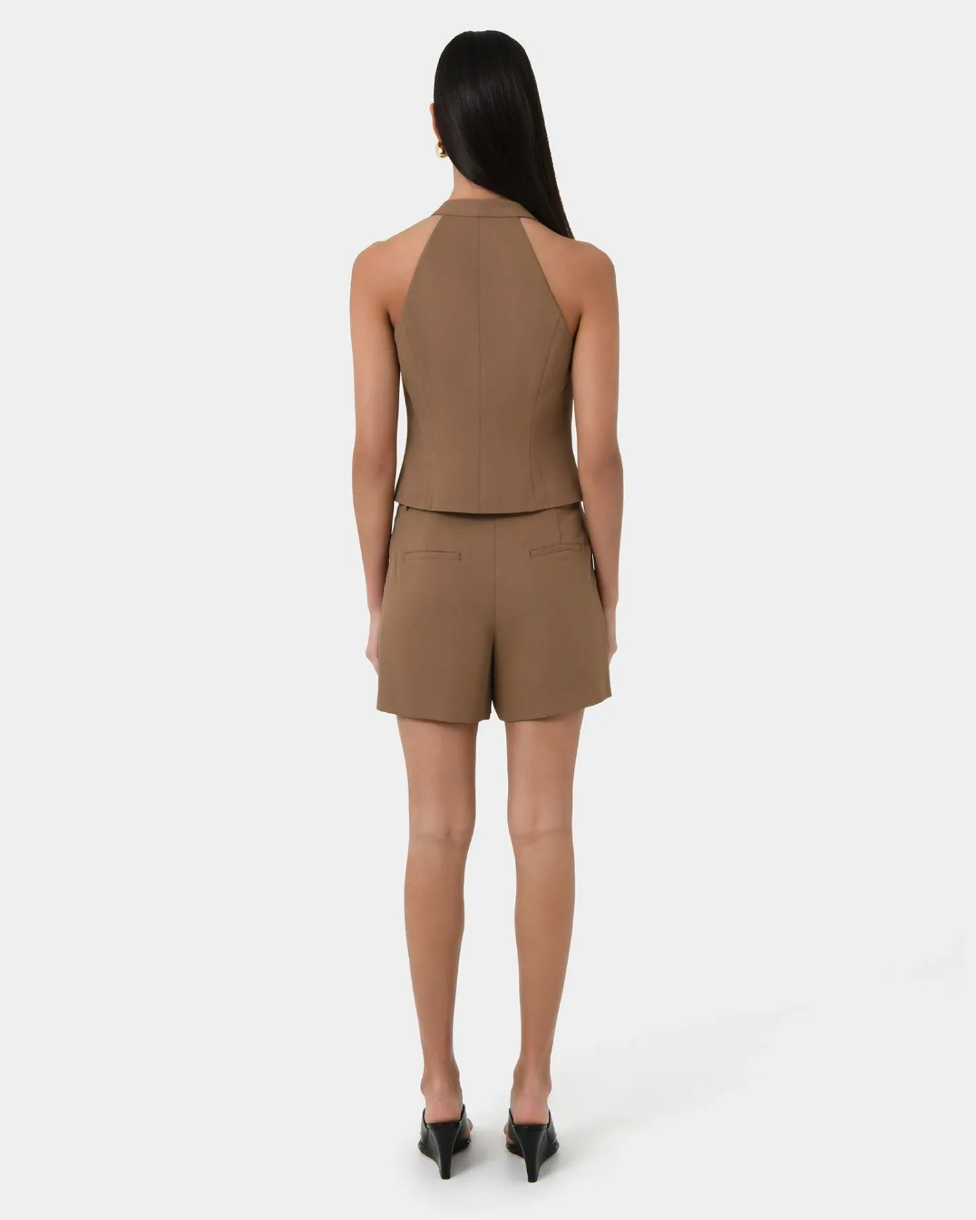 Forcast Lexee Tailored Vest Tobacco
