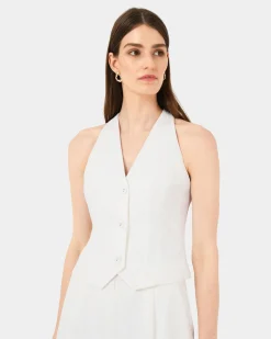Forcast Lexee Tailored Vest Ivory Hot