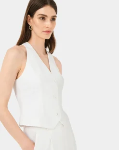 Forcast Lexee Tailored Vest Ivory Hot