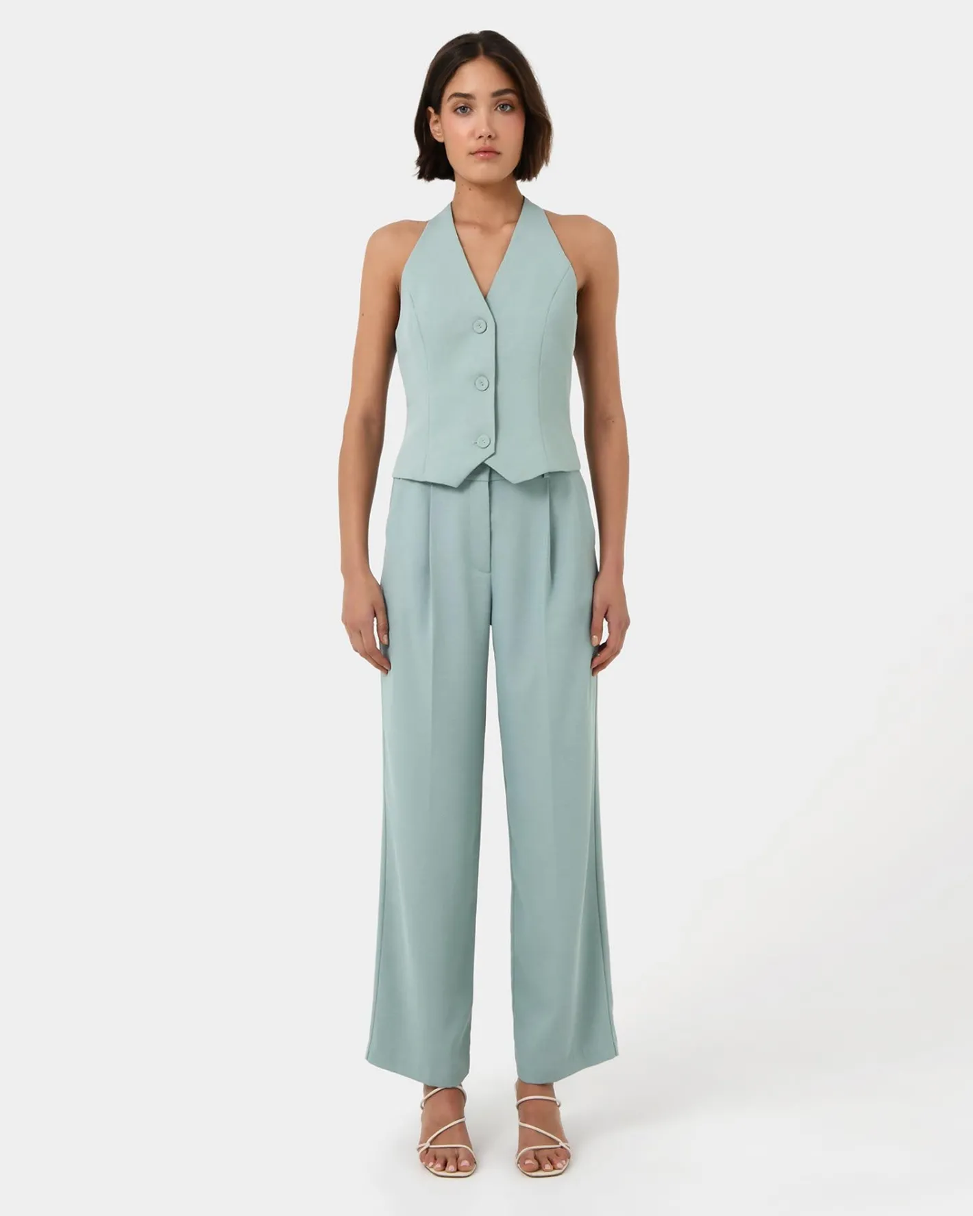 Forcast Lexee Tailored Vest Sage