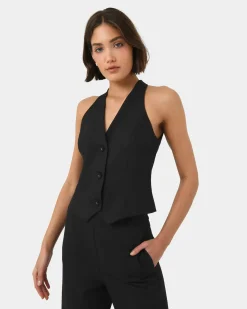 Forcast Lexee Tailored Vest Black