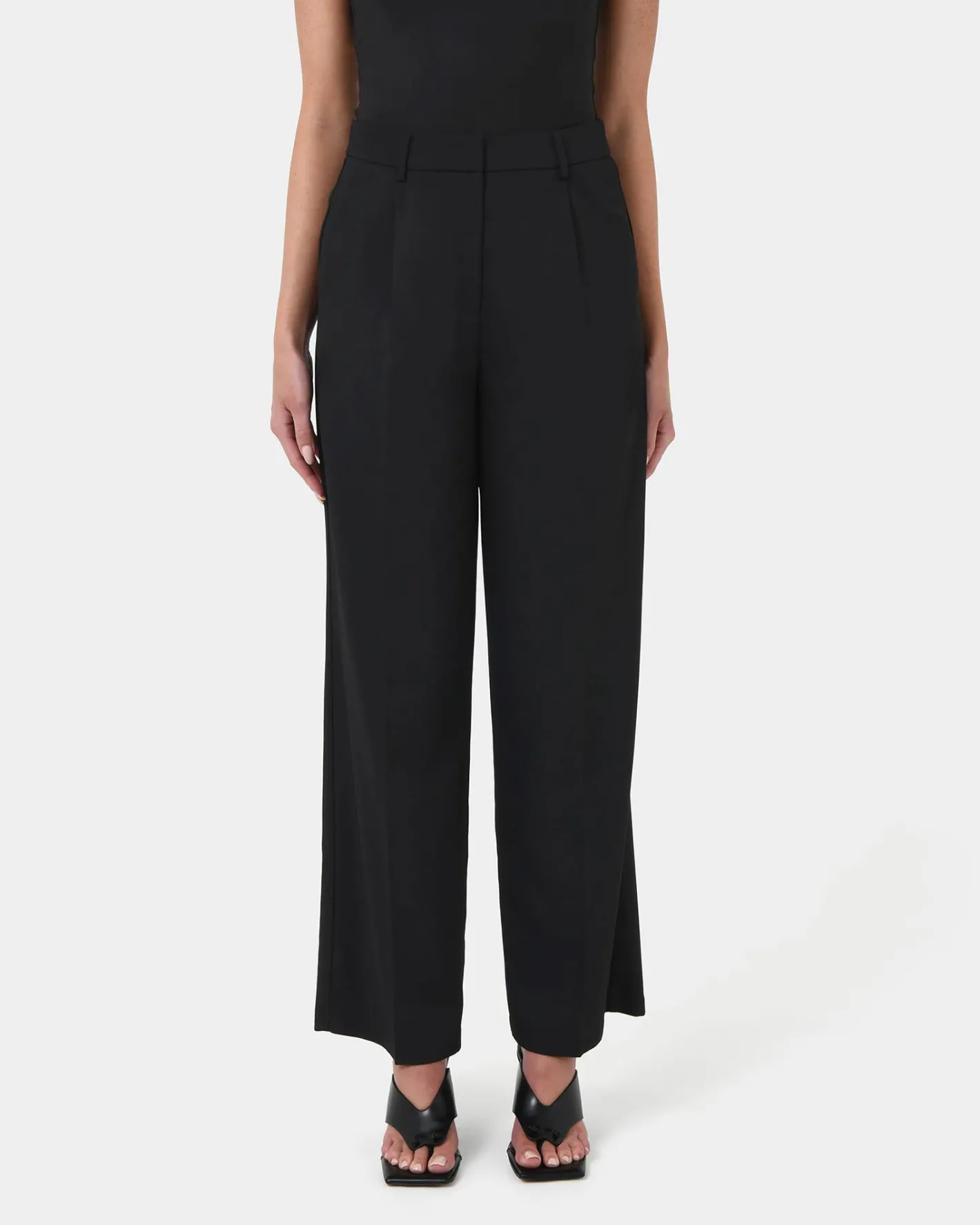 Forcast Lexee Tailored Wide Leg Pants Black Sale