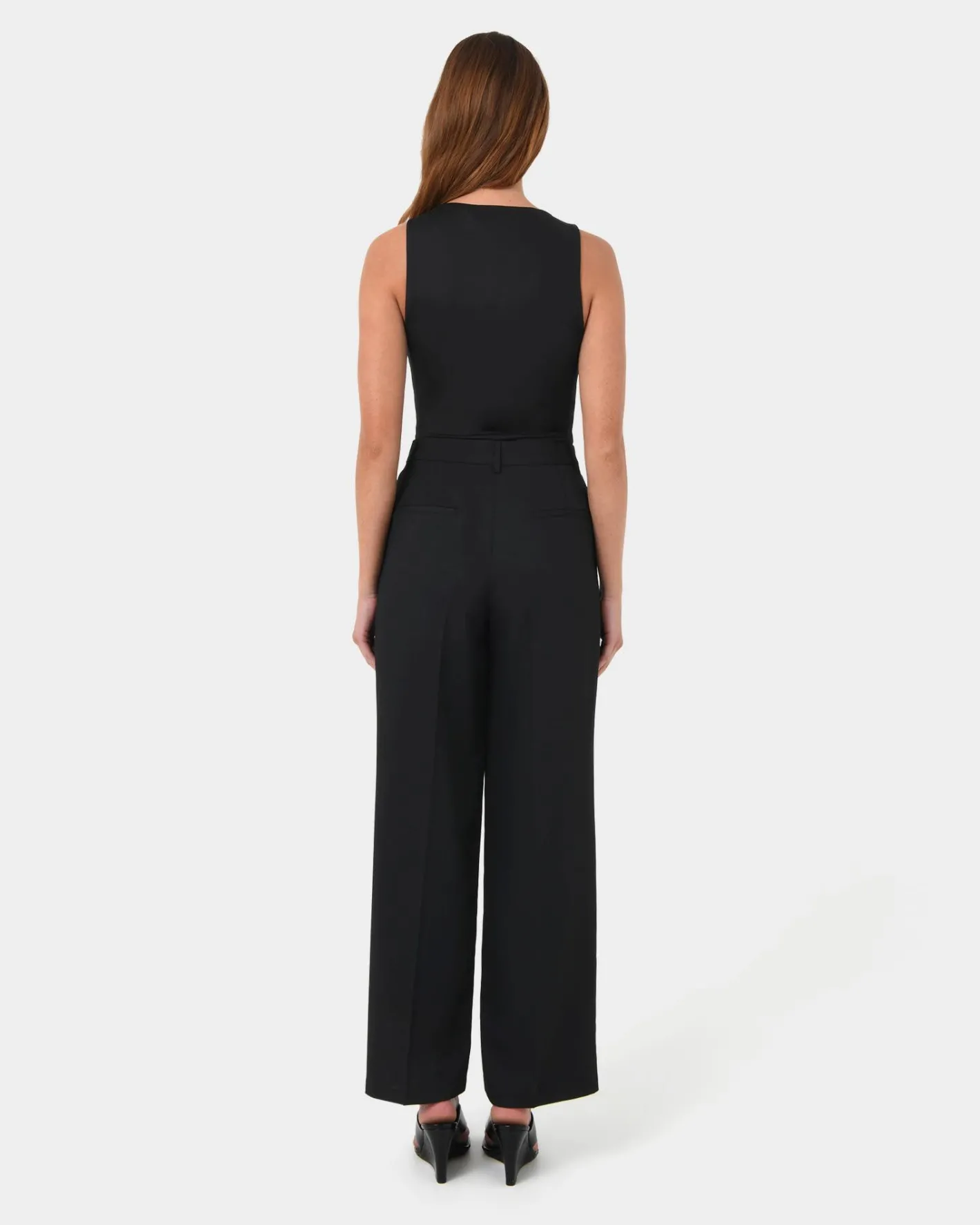 Forcast Lexee Tailored Wide Leg Pants Black Sale