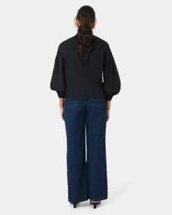 Forcast Lica Puff Sleeve Shirt Black