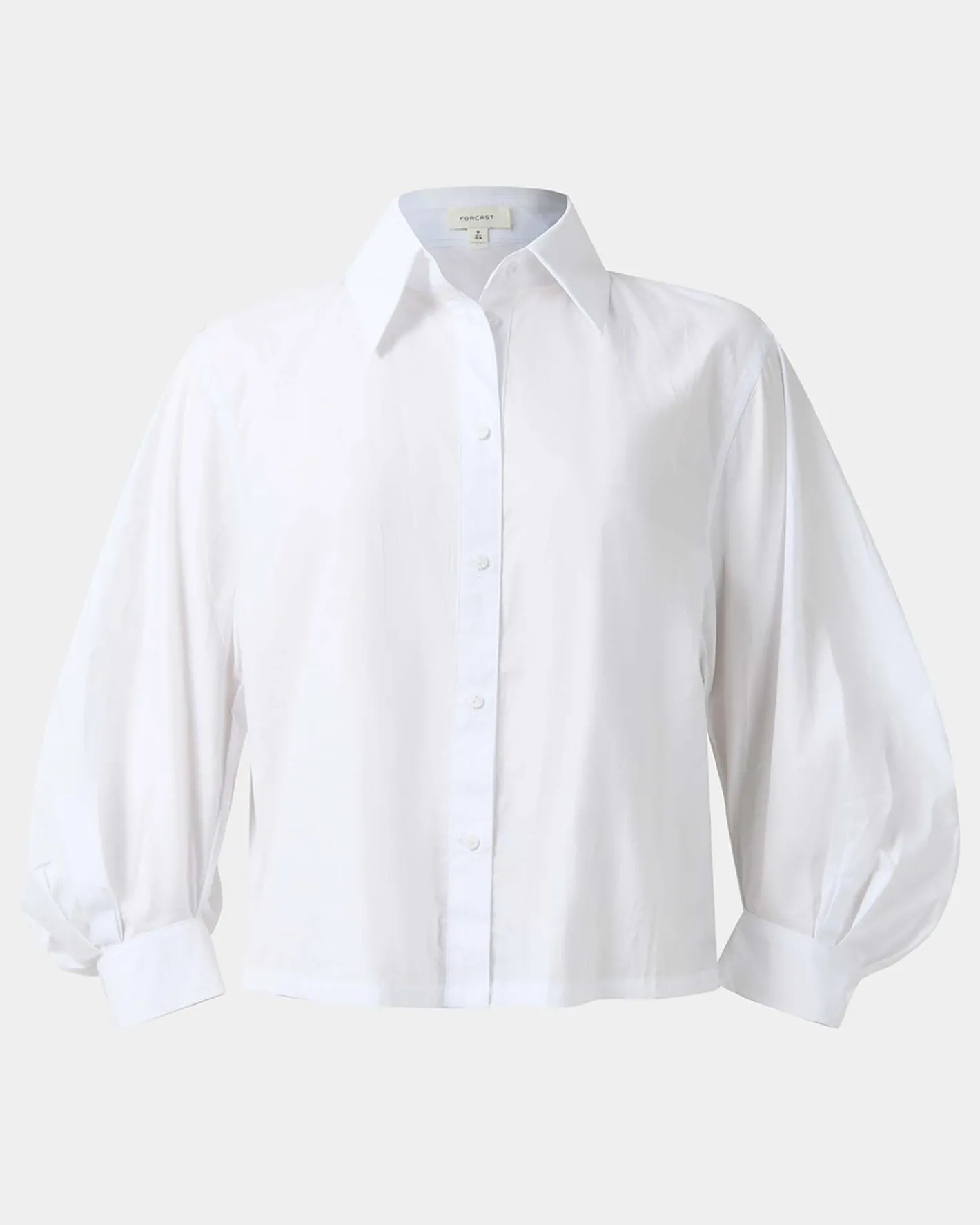 Forcast Lica Puff Sleeve Shirt White New
