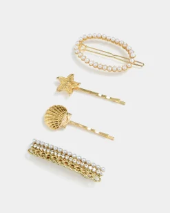 Forcast Lila 4pc Hair Pin Set Gold Outlet