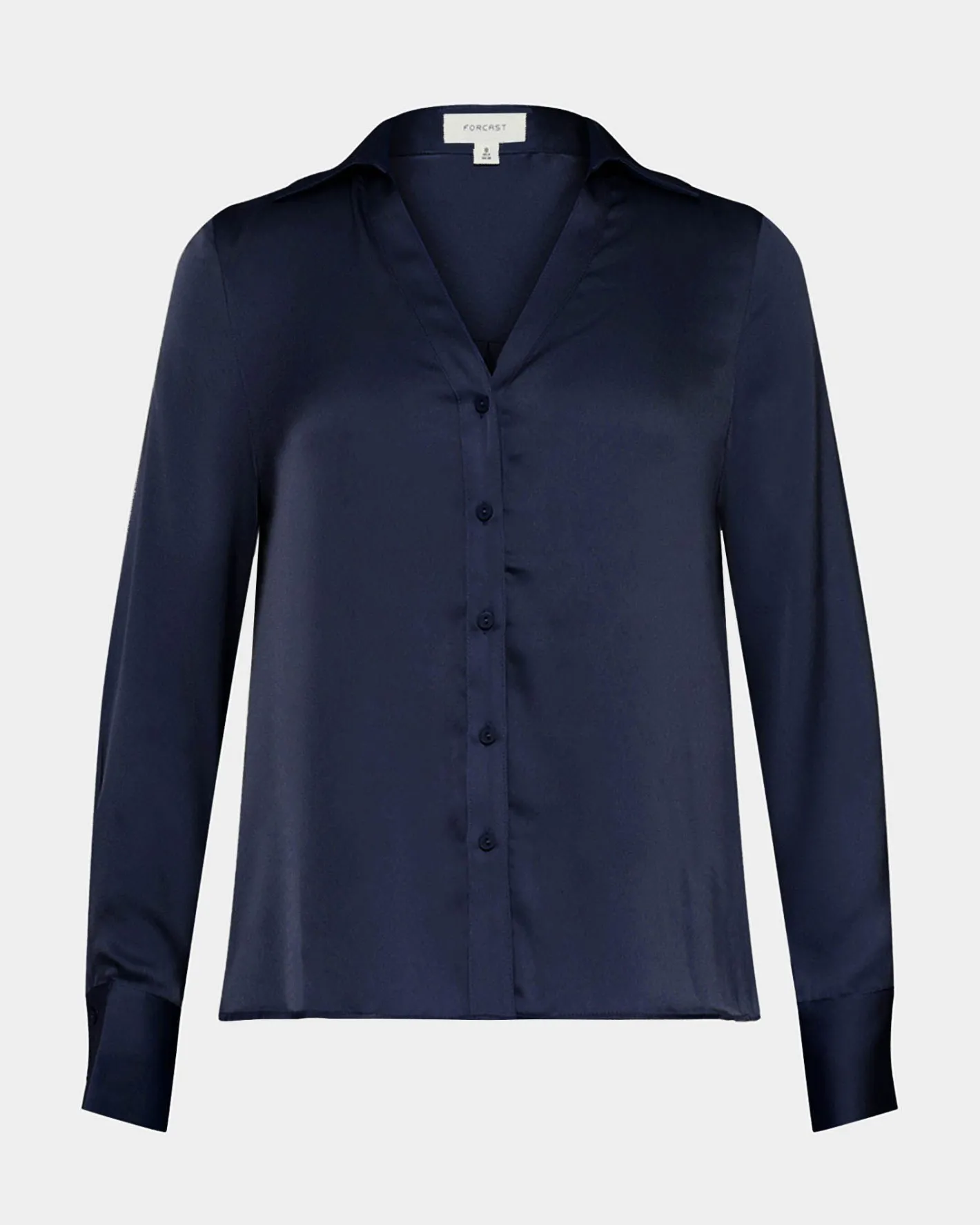 Forcast Lila V-neck Satin Blouse Midnight