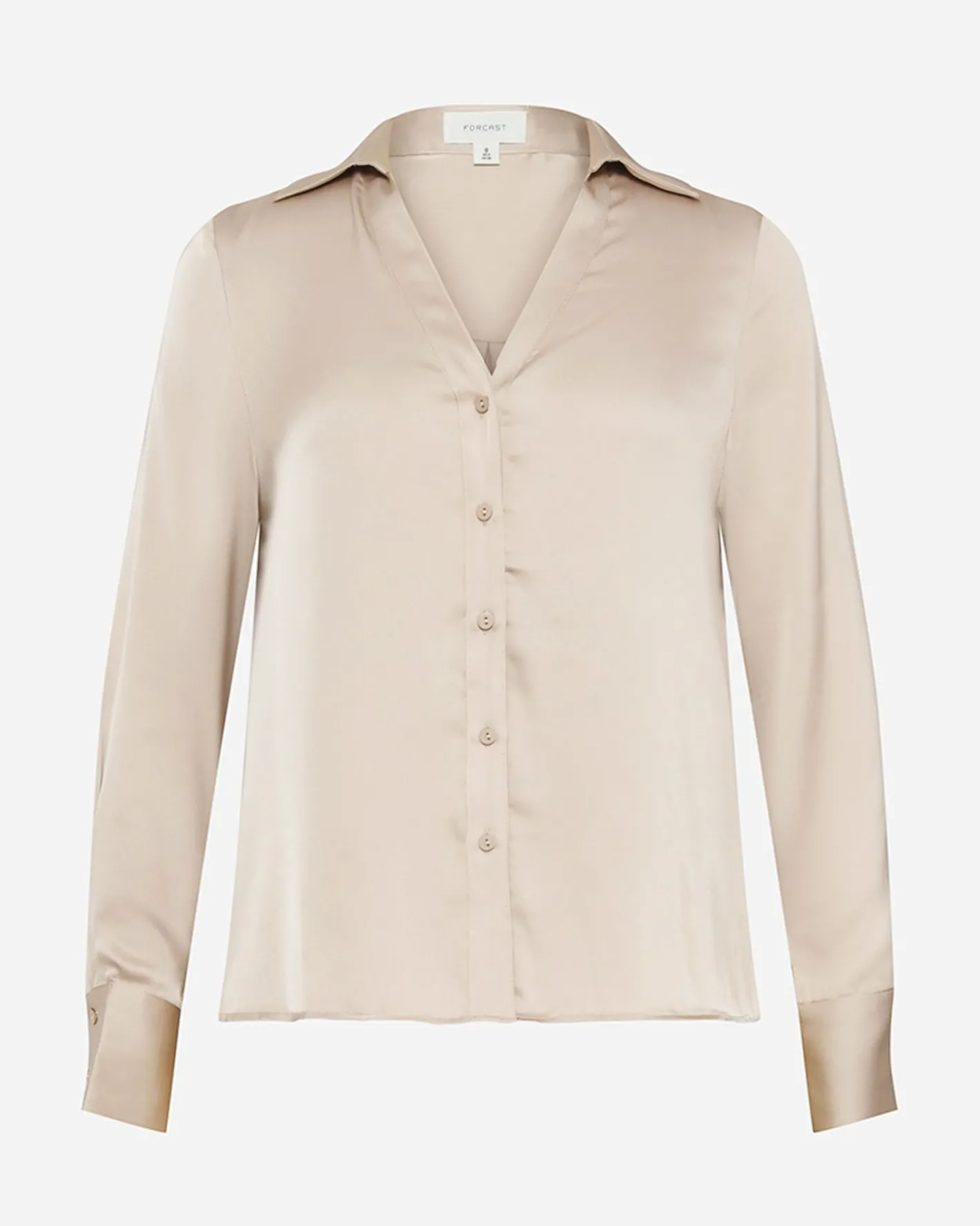 Forcast Lila V-neck Satin Blouse Eggshell Online