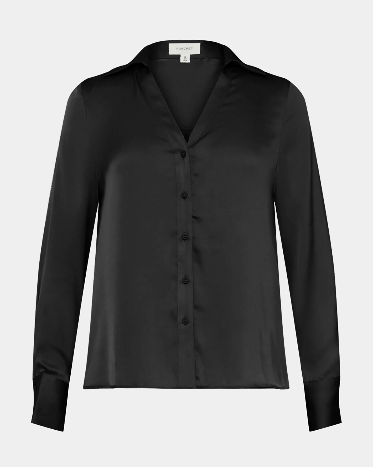 Forcast Lila V-neck Satin Blouse Black Best