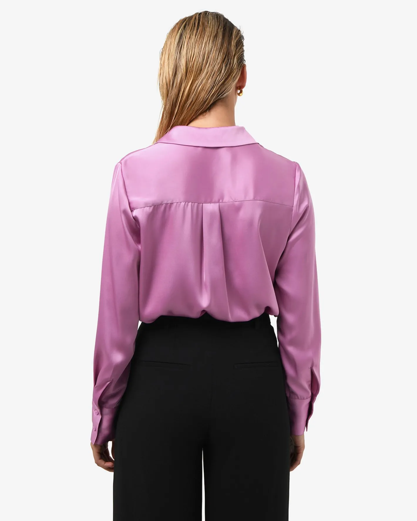 Forcast Lila V-neck Satin Blouse Orchid Outlet