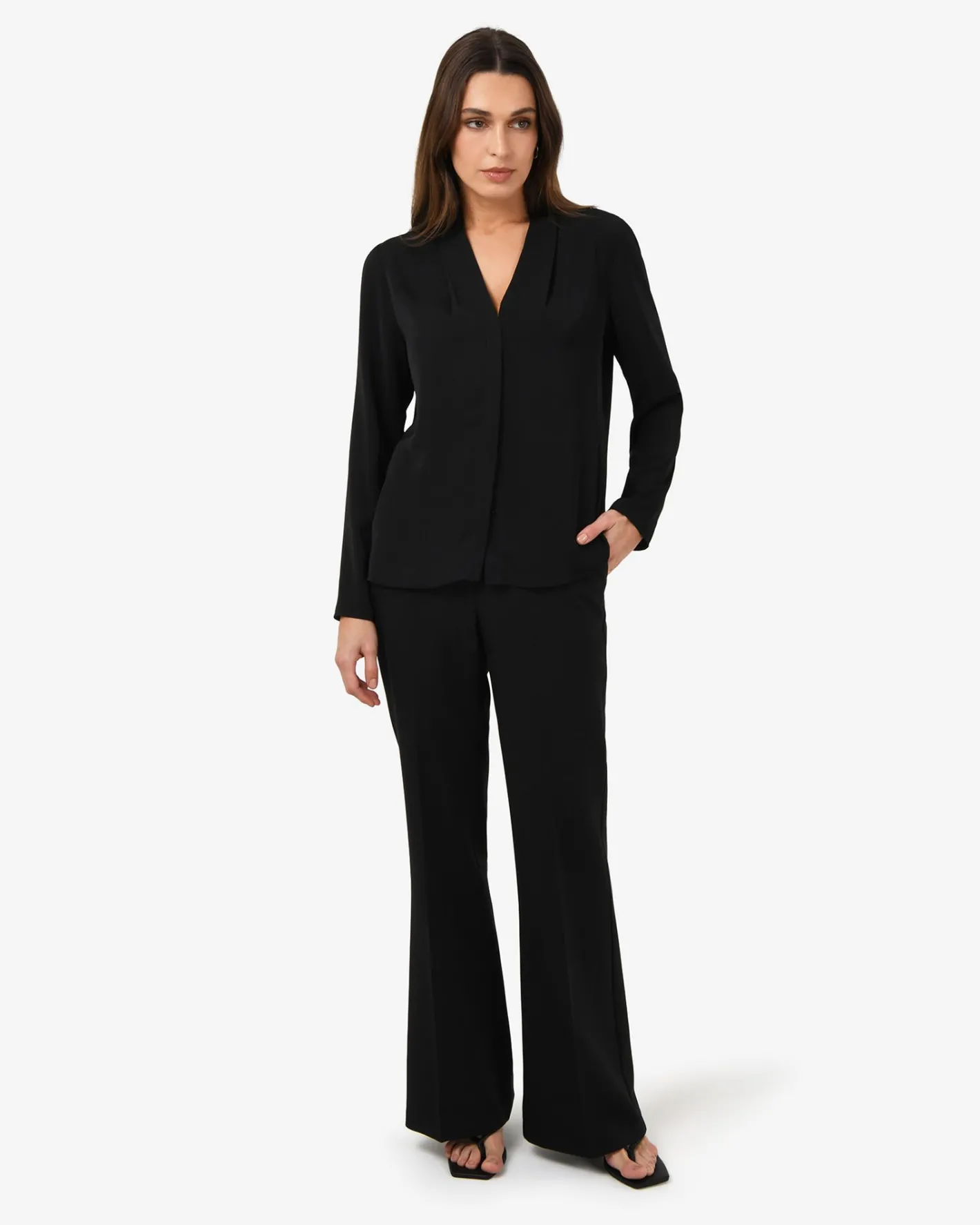 Forcast Lilian 2 Long Sleeve Blouse Black Clearance