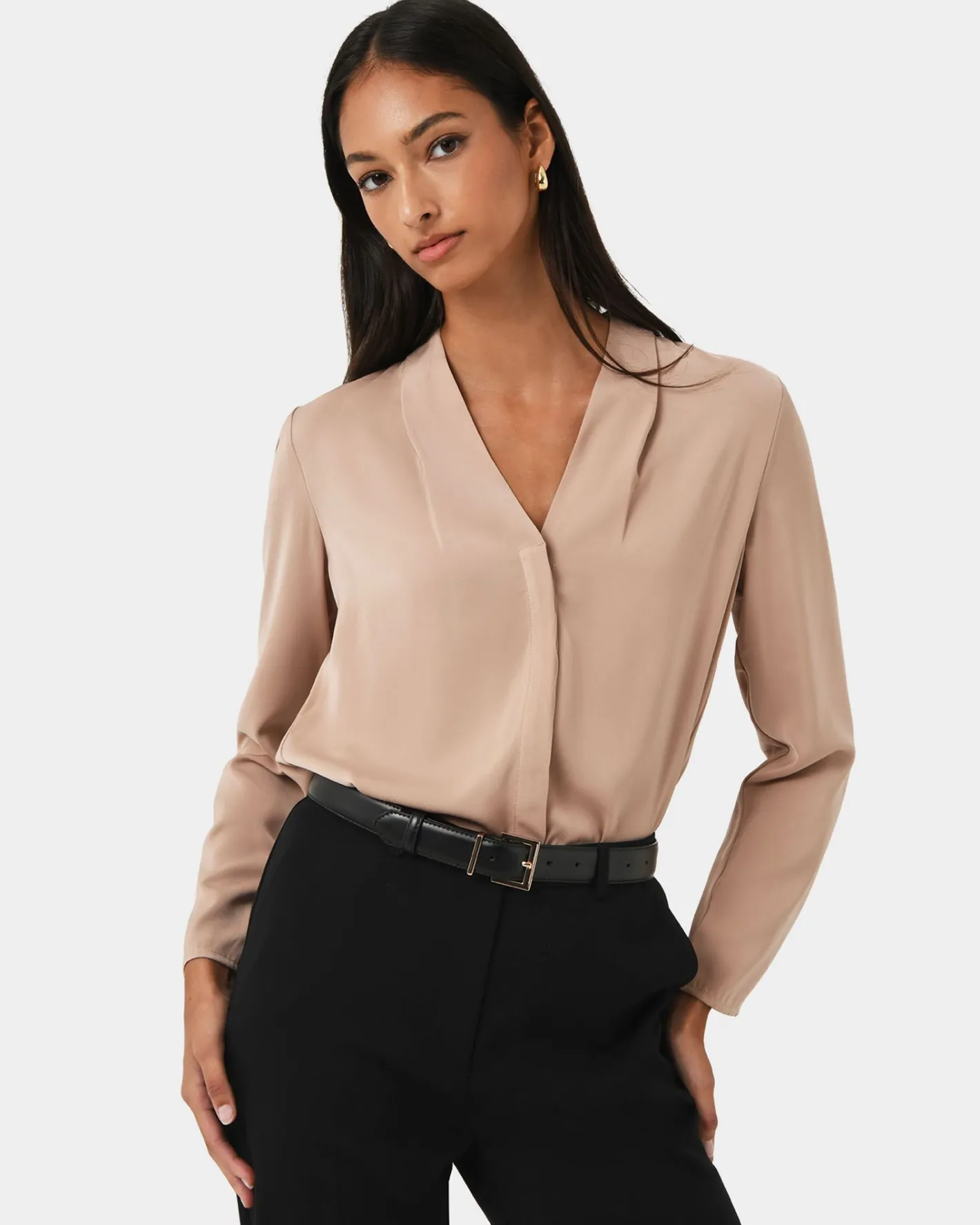 Forcast Lilian 2 Long Sleeve Blouse Sand Beige Outlet