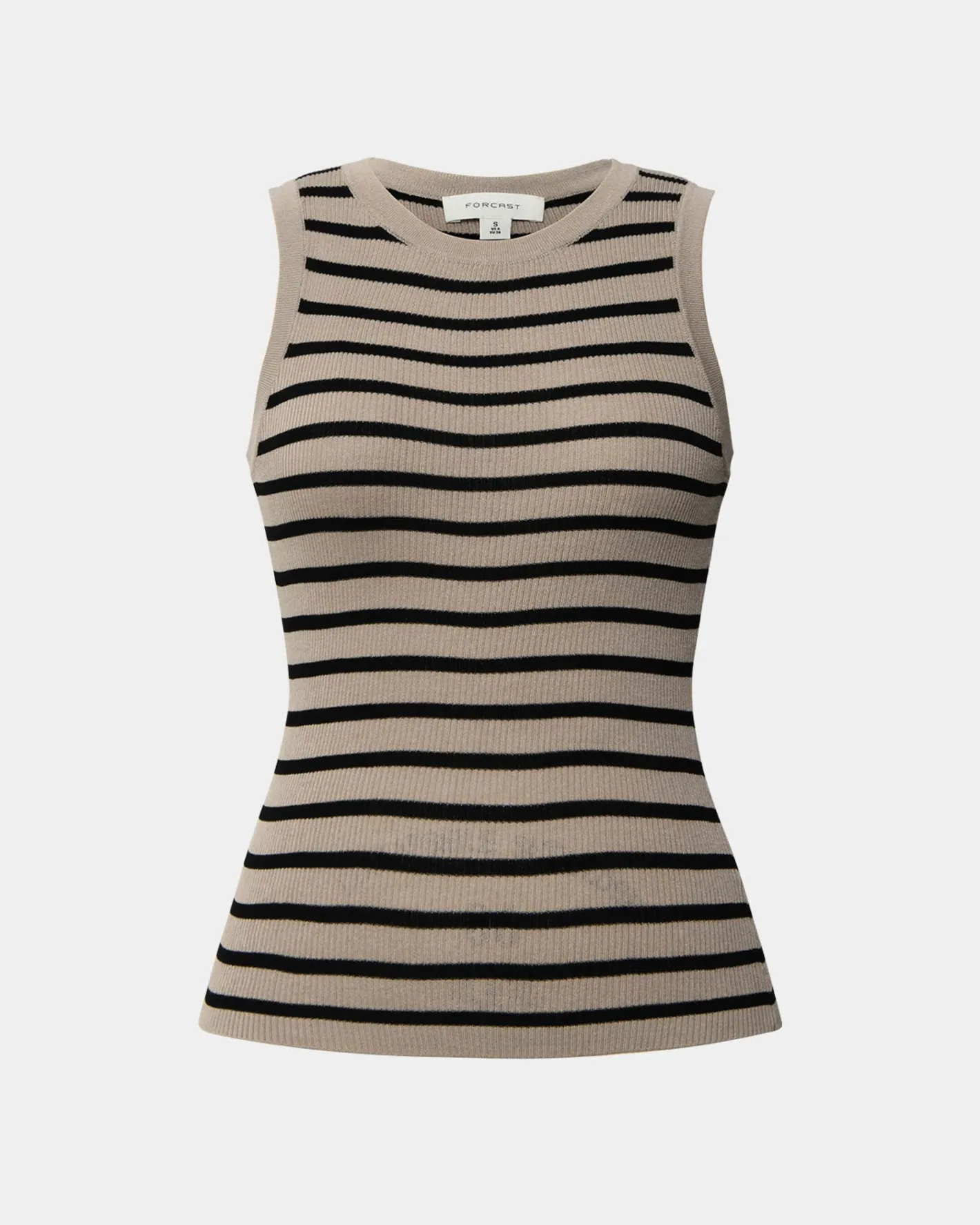 Forcast Lindy Knit Tank Top Beige & Black Discount