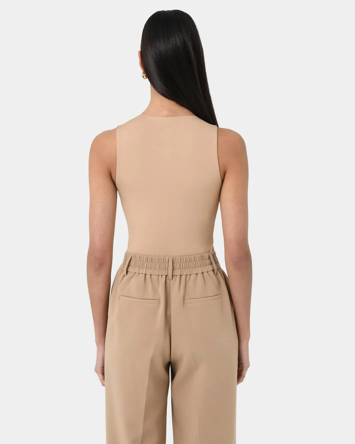 Forcast Liv Round Neck k Top Tan Best