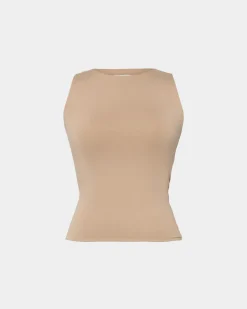 Forcast Liv Round Neck k Top Tan Best