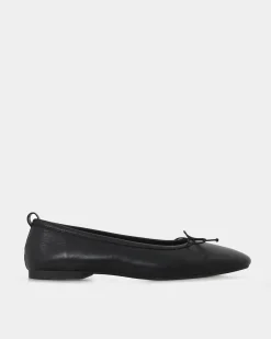 Forcast Lizbeth Leather Ballet Flat Black