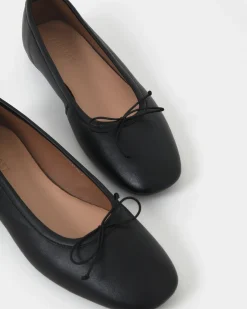Forcast Lizbeth Leather Ballet Flat Black