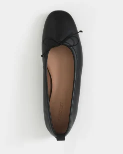 Forcast Lizbeth Leather Ballet Flat Black