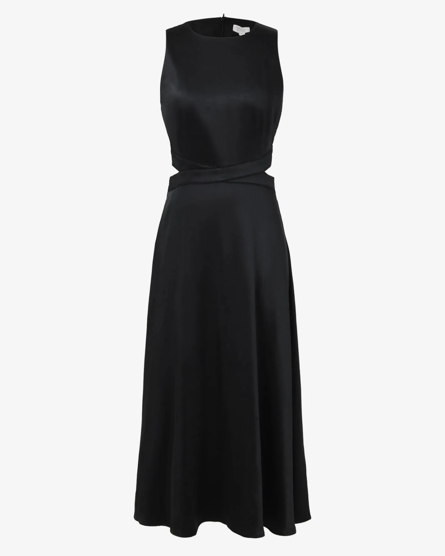 Forcast Louisa Cut Out Satin Dress Black Sale
