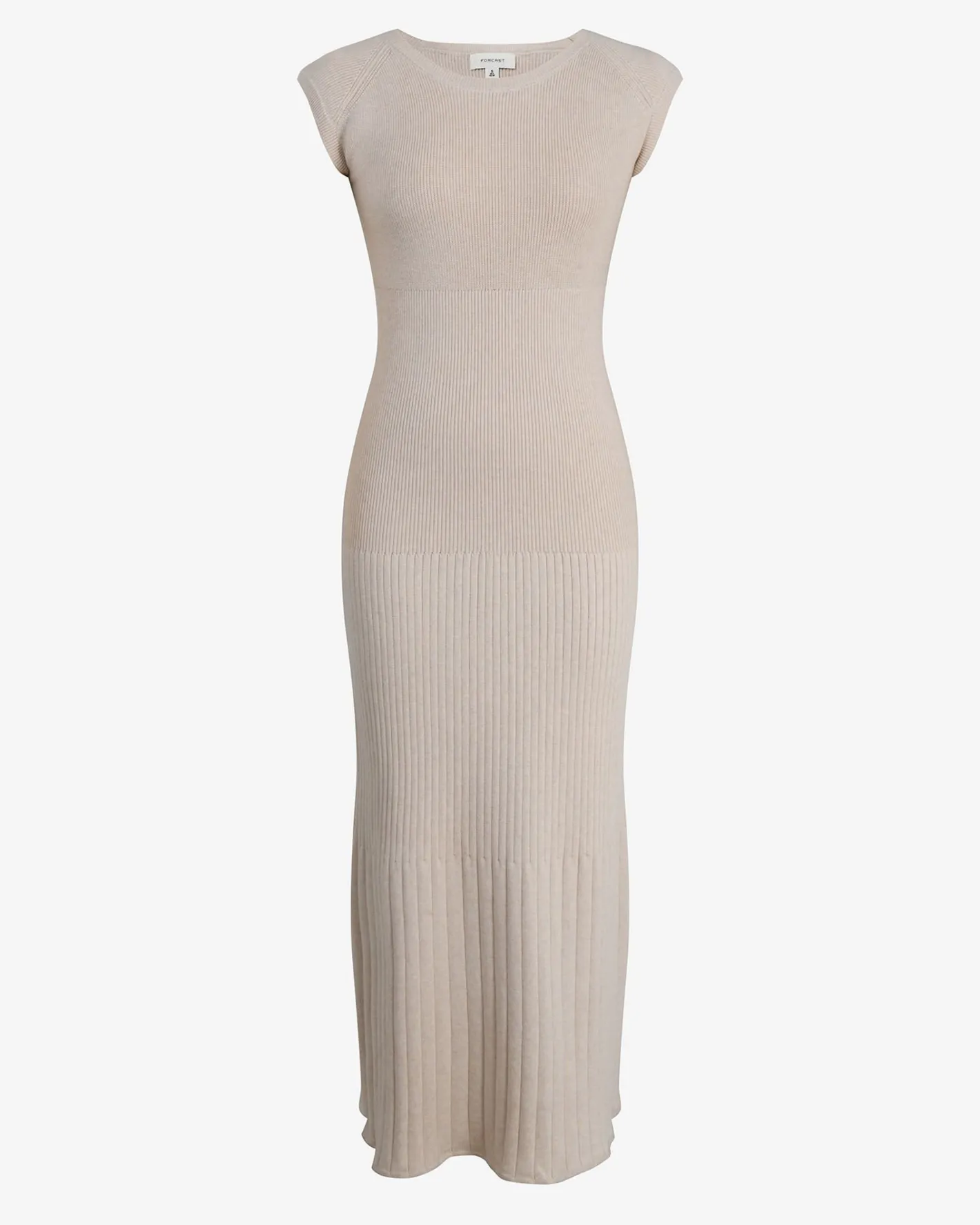 Forcast Lourdes Ribbed Knit Dress Buttercream Best