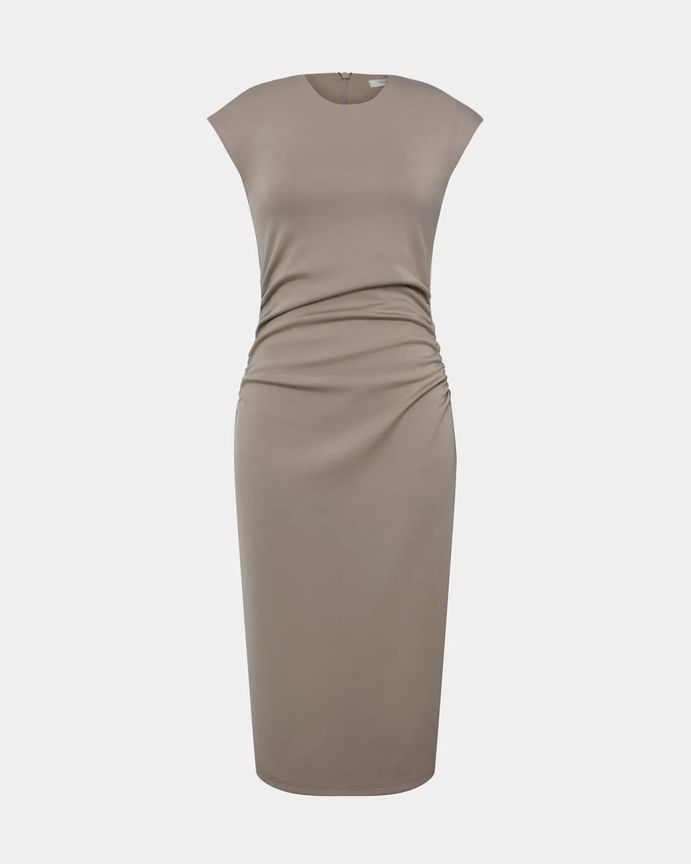 Forcast Lulu Ruched Midi Dress Mushroom Hot