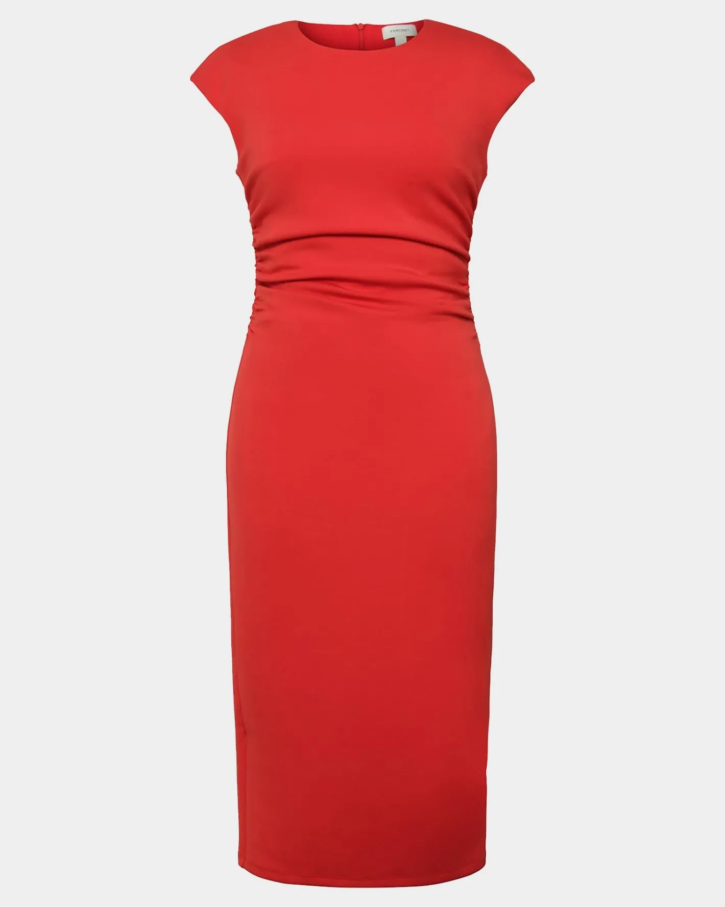 Forcast Lulu Ruched Midi Dress Red Best
