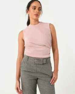 Forcast Lulu Ruched Top Pink Sale