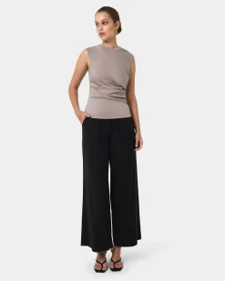 Forcast Lulu Ruched Top Mushroom Clearance