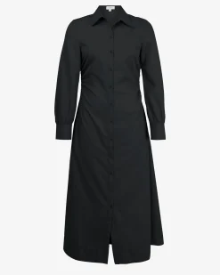 Forcast Lune Ruched Shirt Dress Black