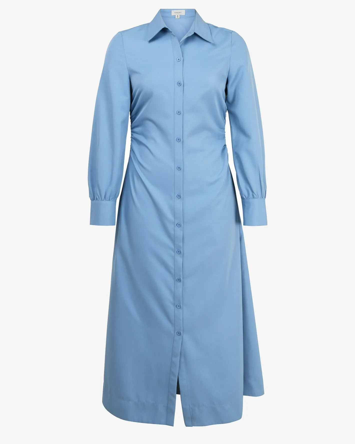 Forcast Lune Ruched Shirt Dress Dusk Blue