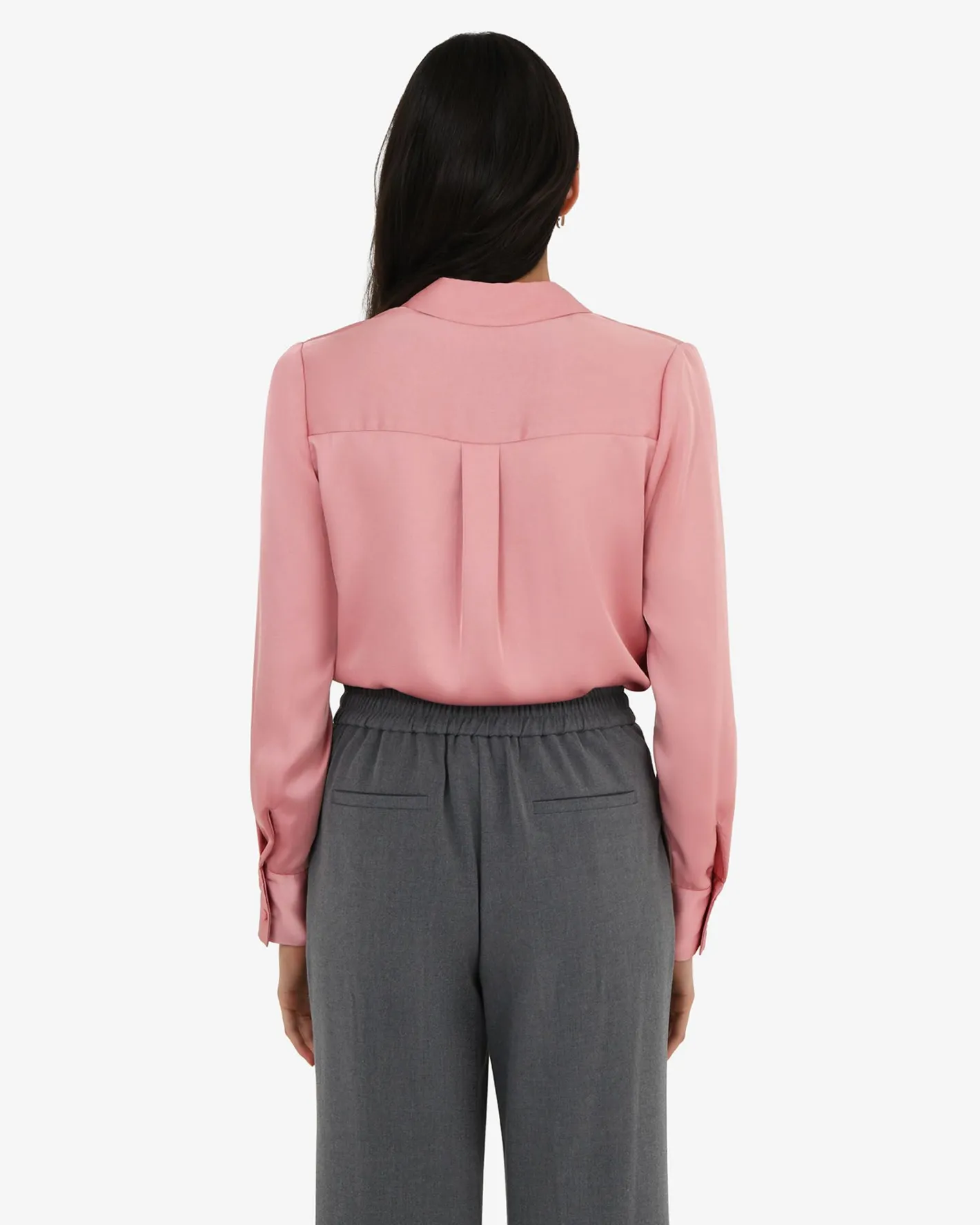 Forcast Mae Satin Shirt Rouge Pink Clearance