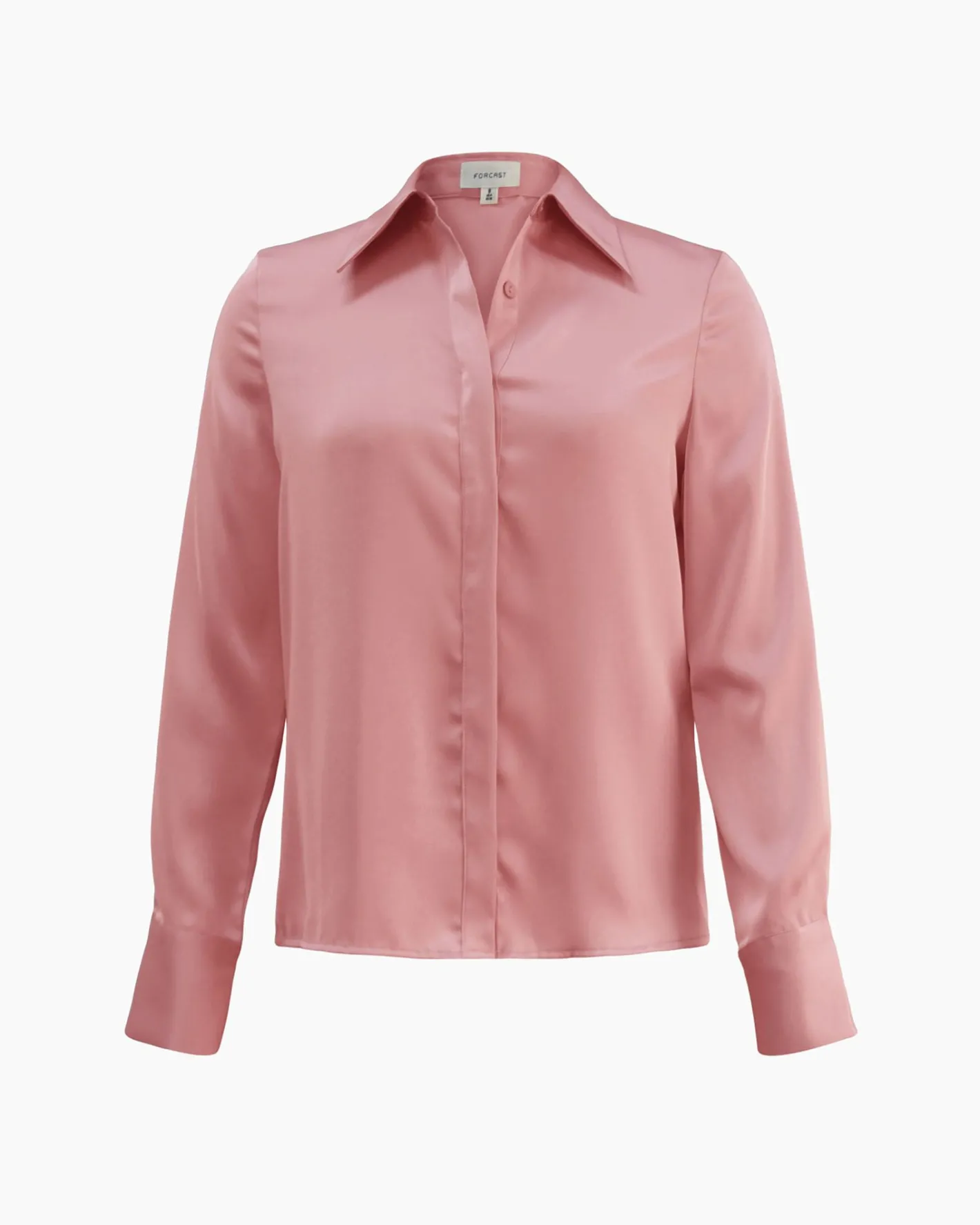 Forcast Mae Satin Shirt Rouge Pink Clearance
