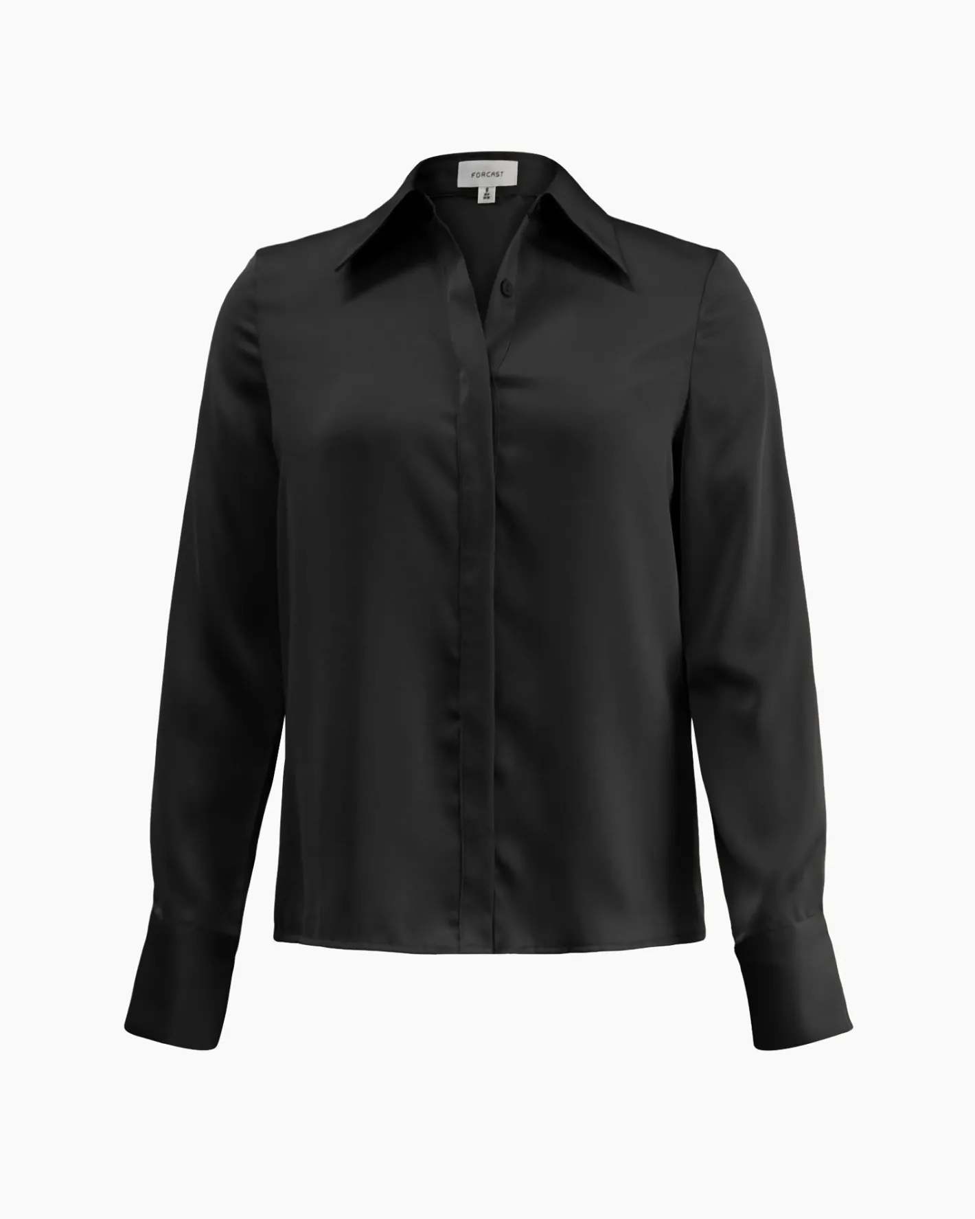 Forcast Mae Satin Shirt Black Hot