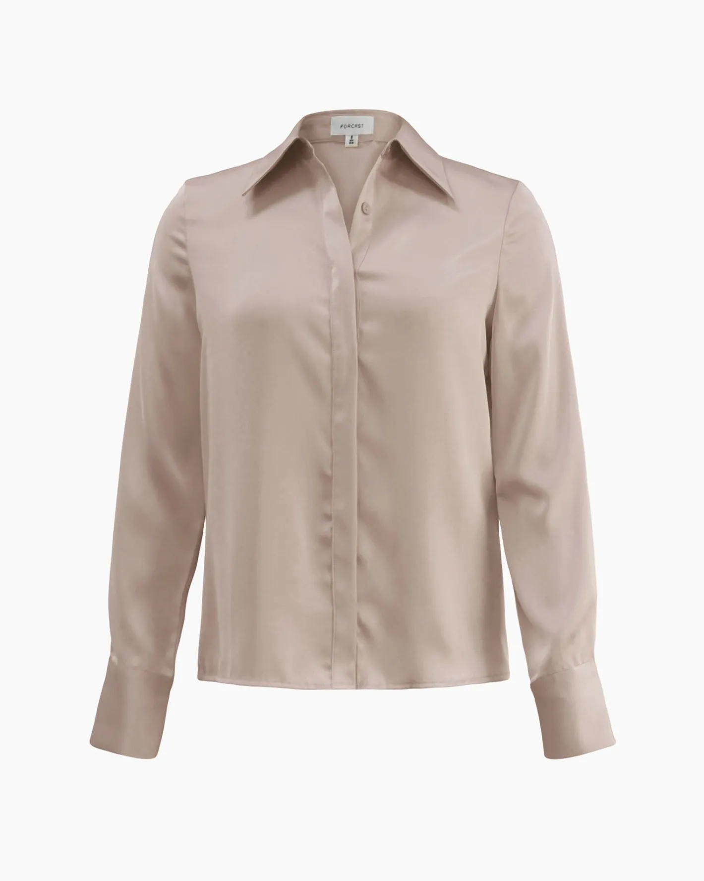 Forcast Mae Satin Shirt Sand Outlet