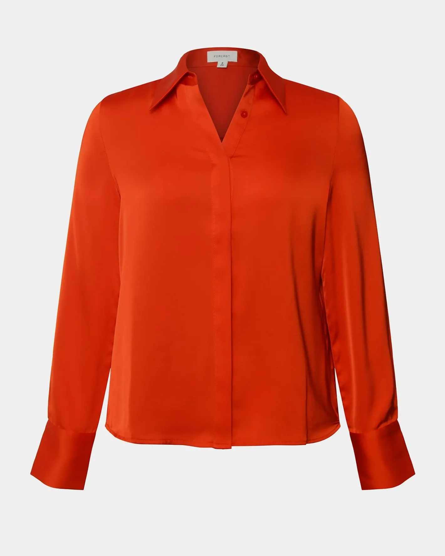 Forcast Mae Satin Shirt Cherry Tomato