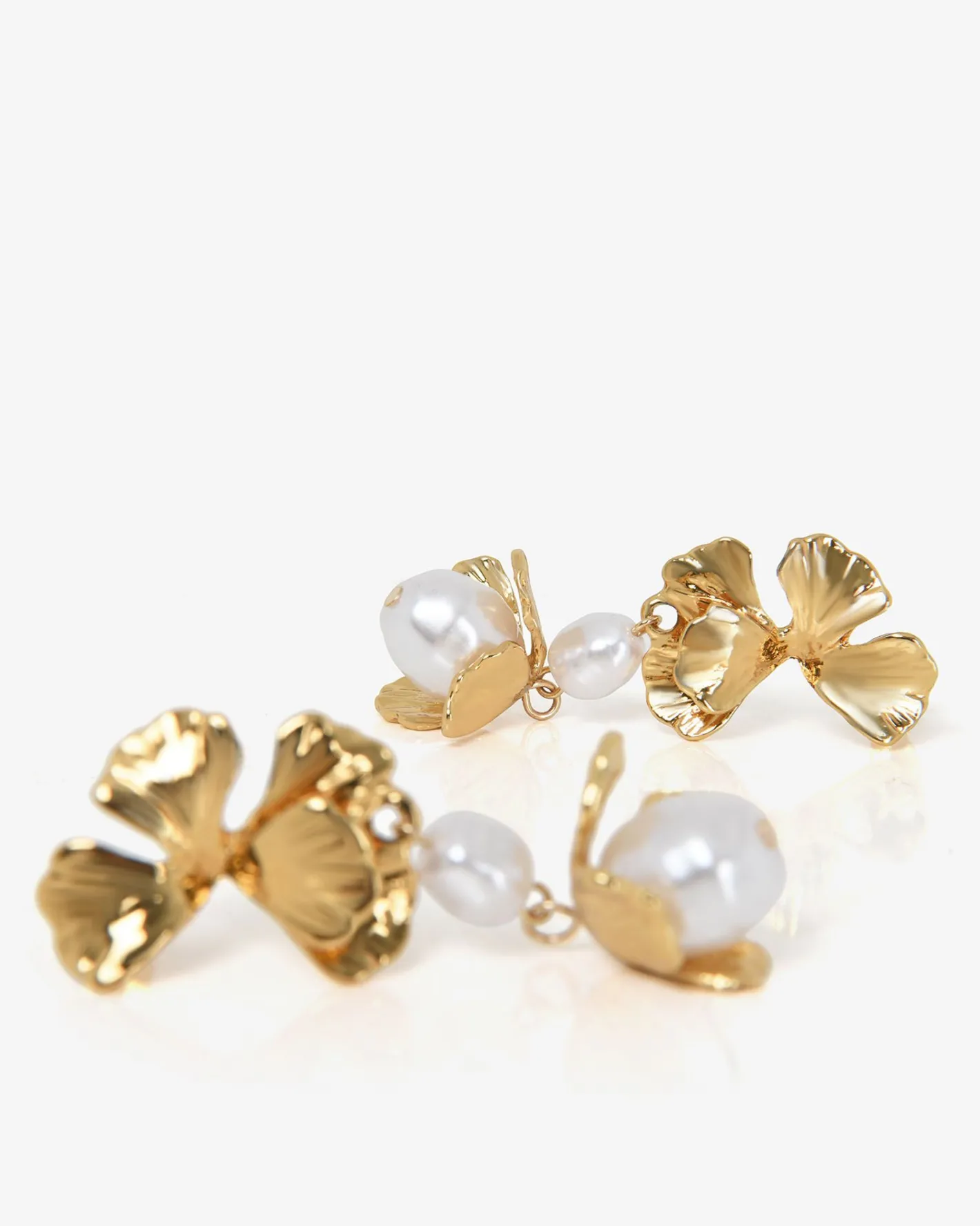 Forcast Magnolia Petal Drop Earrings Gold Discount