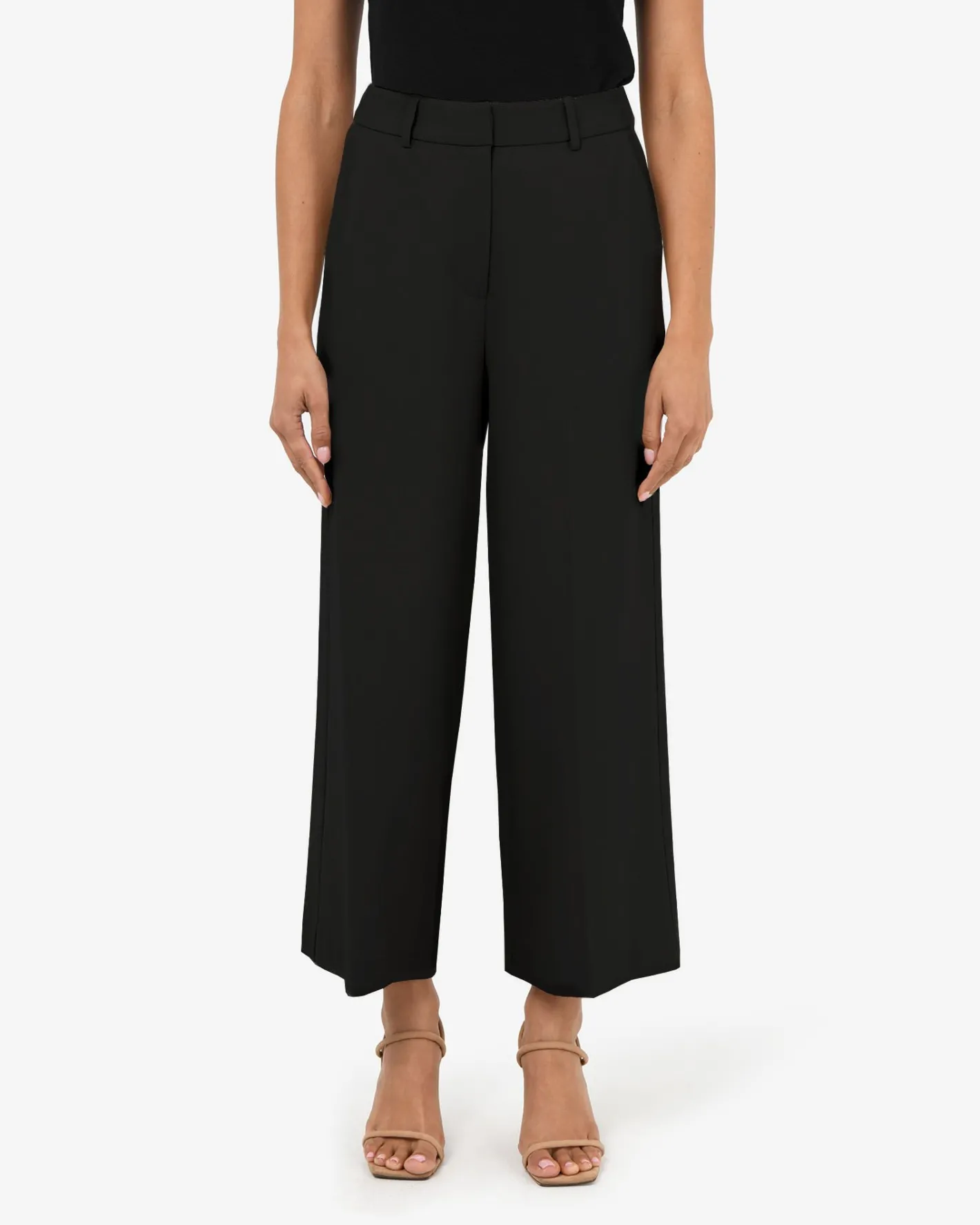 Forcast Mallory Herringbone Culottes Black Clearance