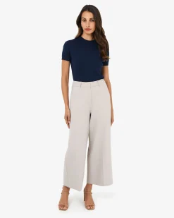 Forcast Mallory Herringbone Culottes Dove Grey
