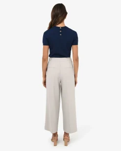 Forcast Mallory Herringbone Culottes Dove Grey