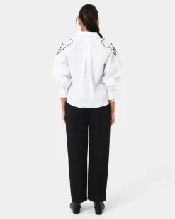 Forcast Maren Embroidered Cotton Shirt White Sale