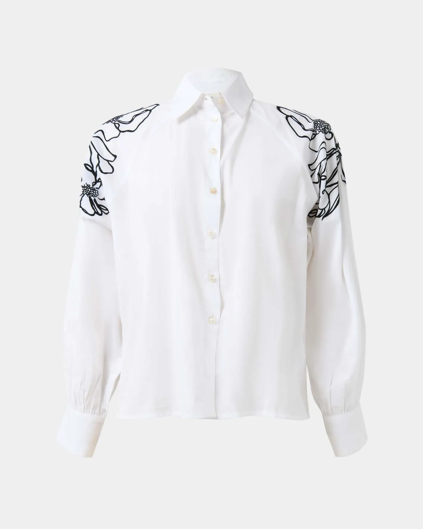 Forcast Maren Embroidered Cotton Shirt White Sale