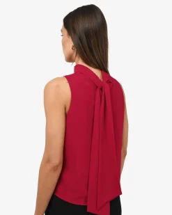 Forcast Maria Gathered Top Crimson New