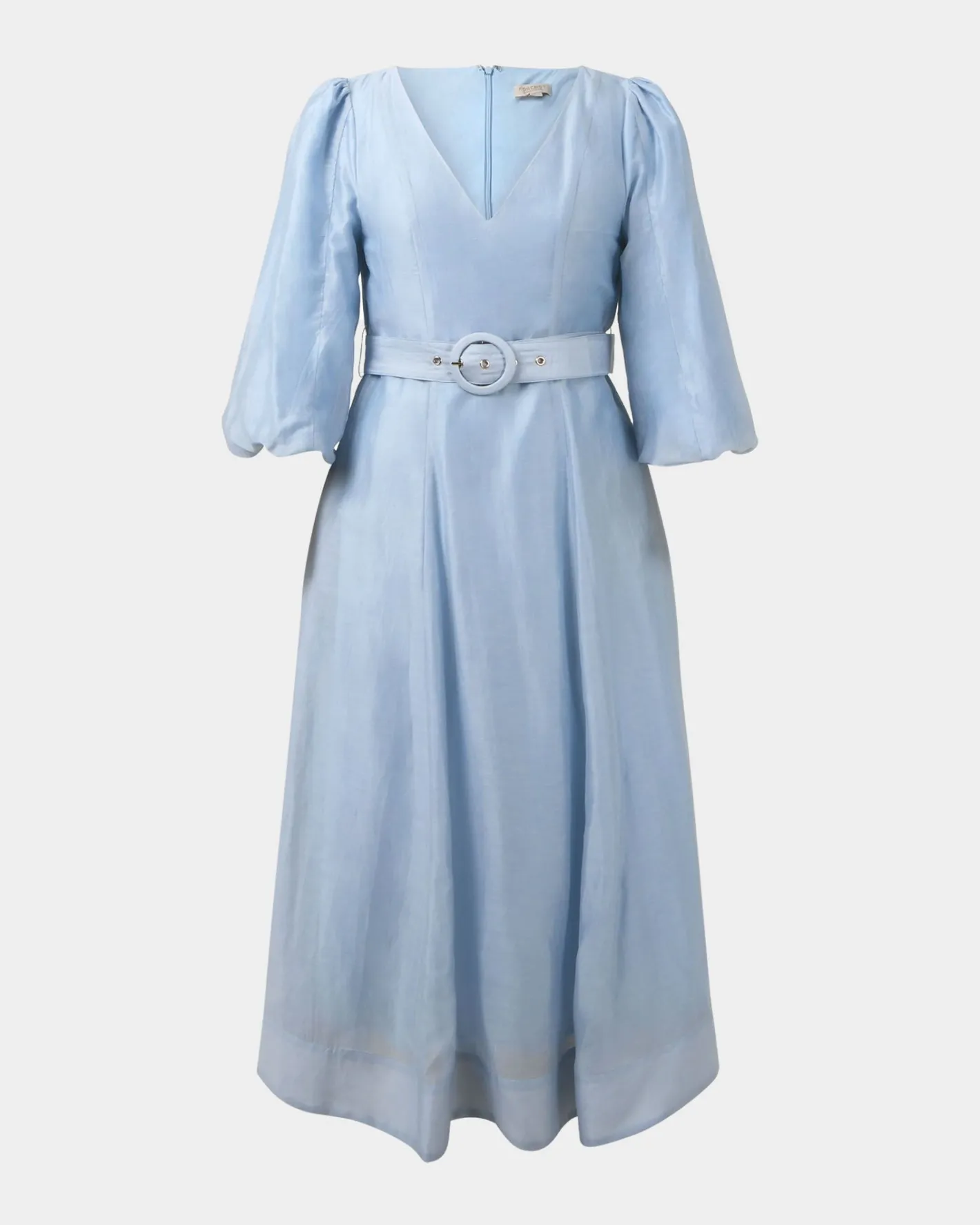 Forcast Marlie Puff Sleeve Midi Dress Ash Blue
