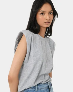 Forcast Martin Power Shoulder Top Melange Grey Sale
