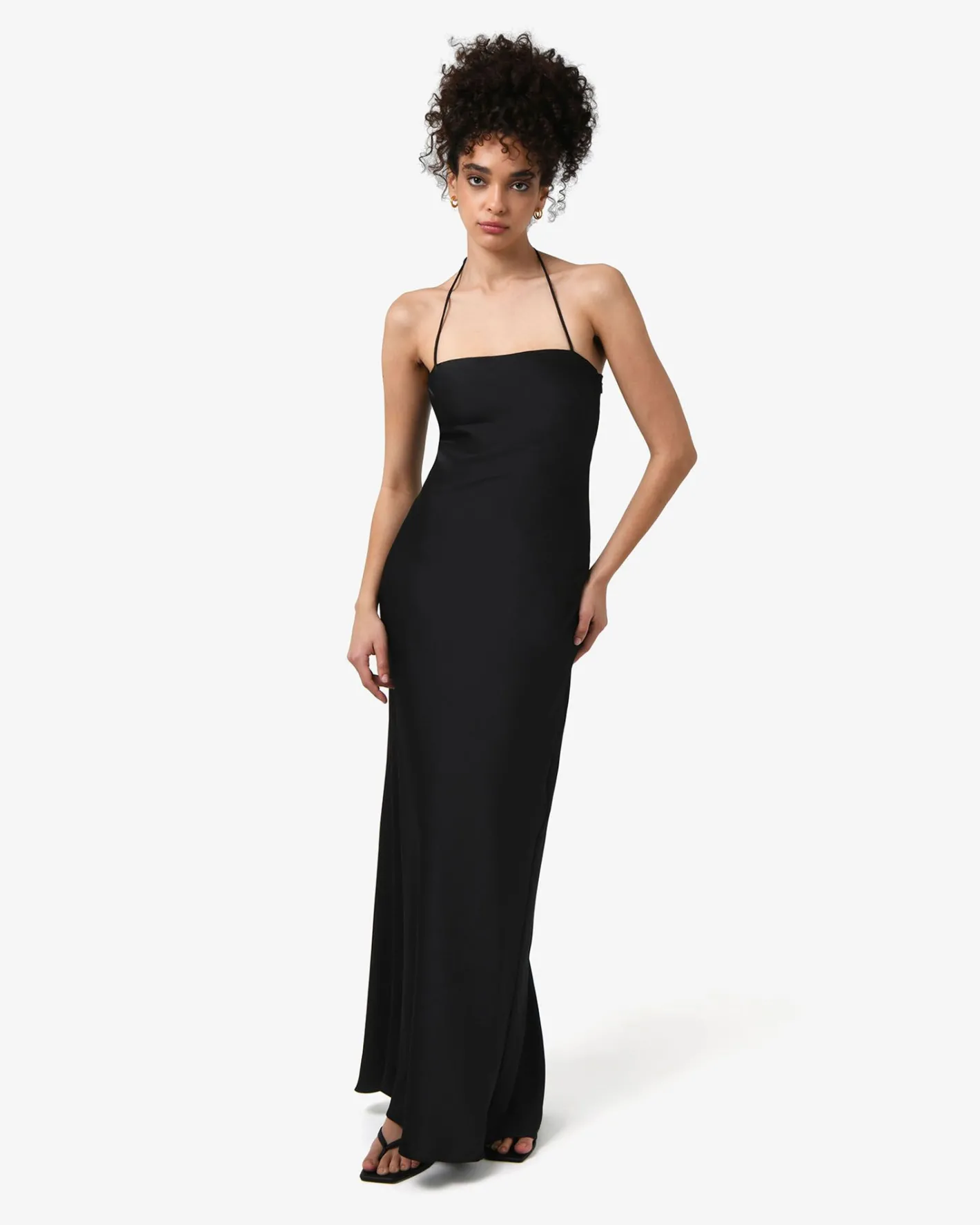 Forcast Martini Strapless Satin Dress Black Online