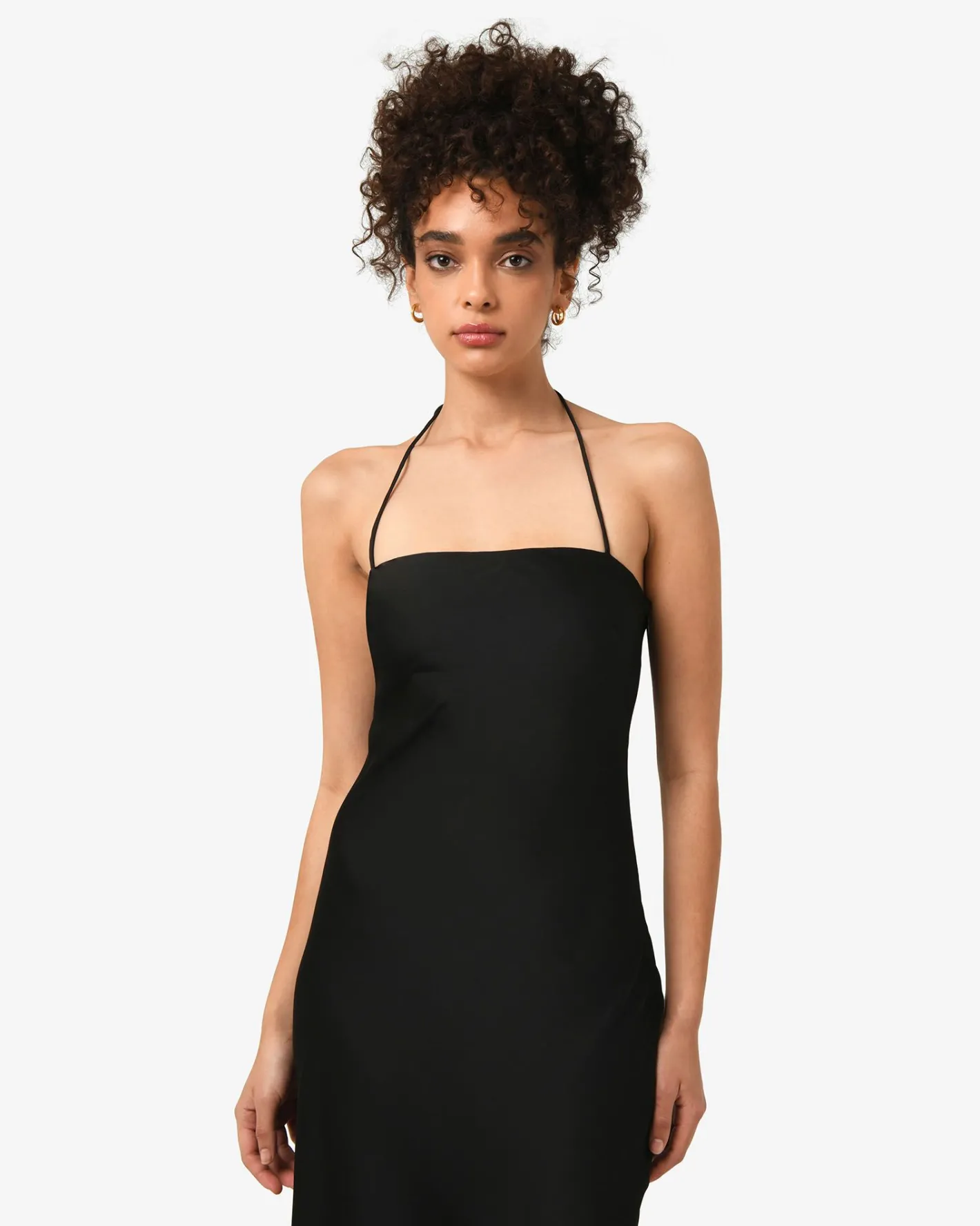 Forcast Martini Strapless Satin Dress Black Online